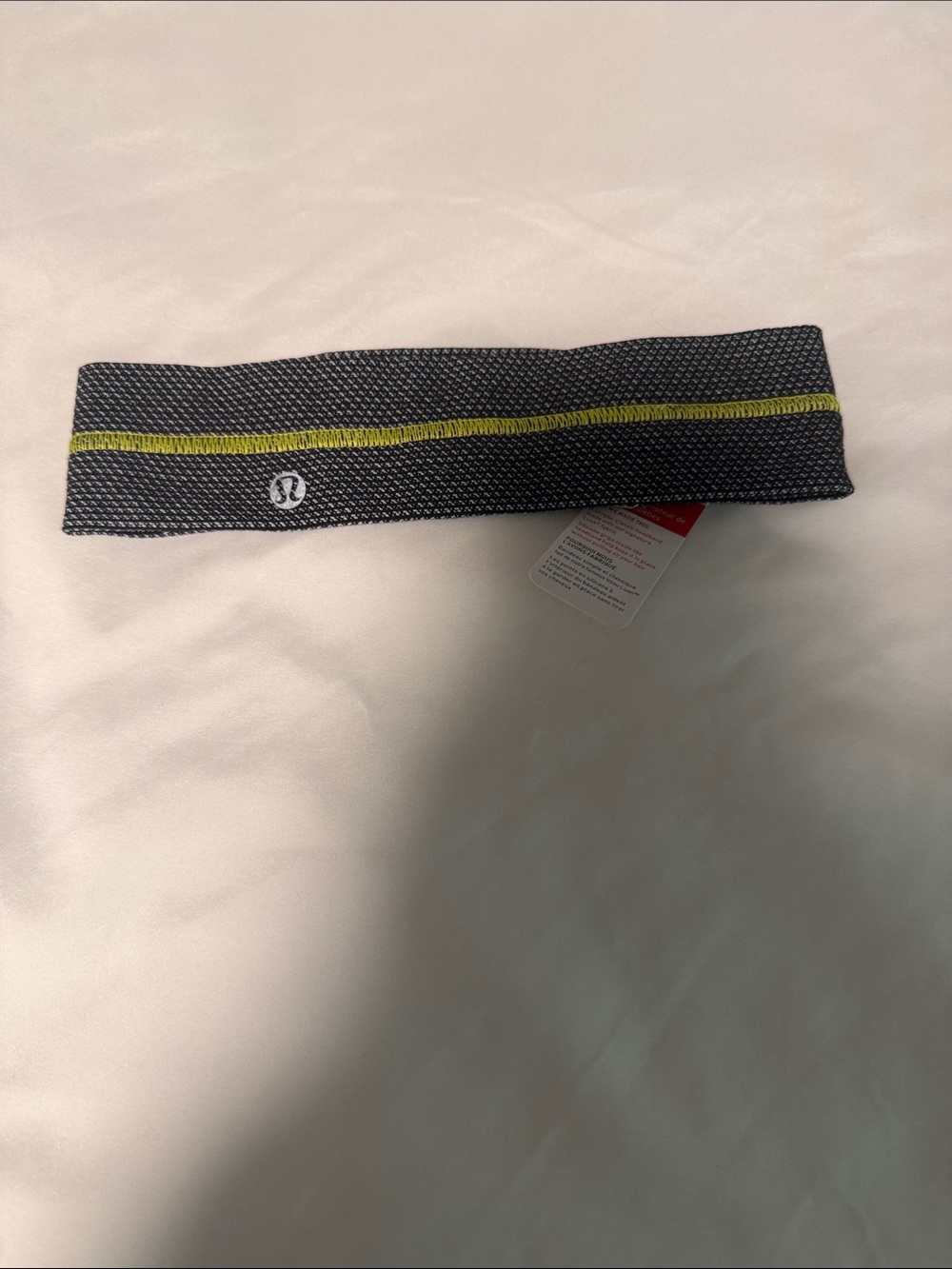 lululemon athletica Men’s Black Heather Headband with Yellow Stripe